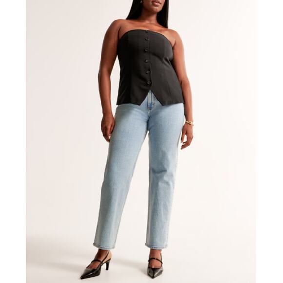 Abercrombie & Fitch Light Blue High Rise Vintage Straight Jeans Size 28 - Picture 11 of 11